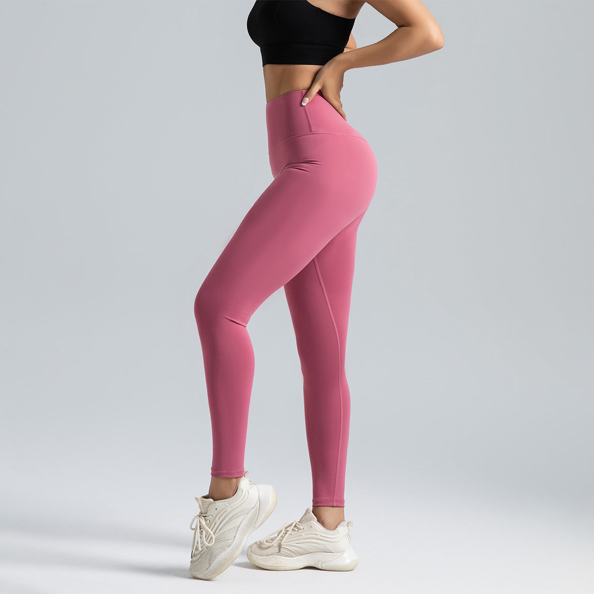 T-Line Free High Waisted Hip Lifting Yoga Pants Tummy Tucking Nude Running Exercise Leggings LMT21