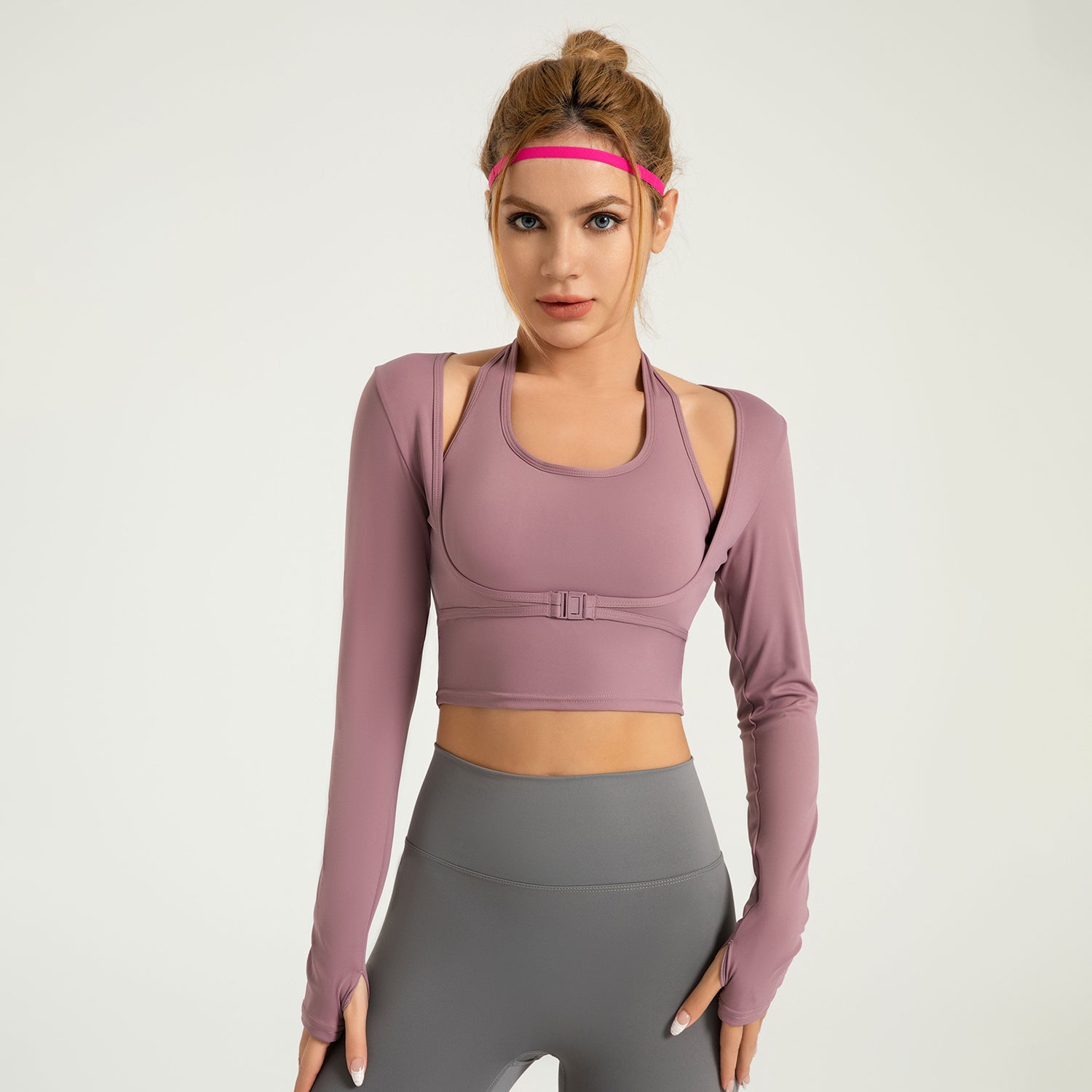 Halter Wear-Free Bra Yoga Clothes Fake Two-Piece Sports Top Seamless Outer Wear Workout Clothes LJYMC015