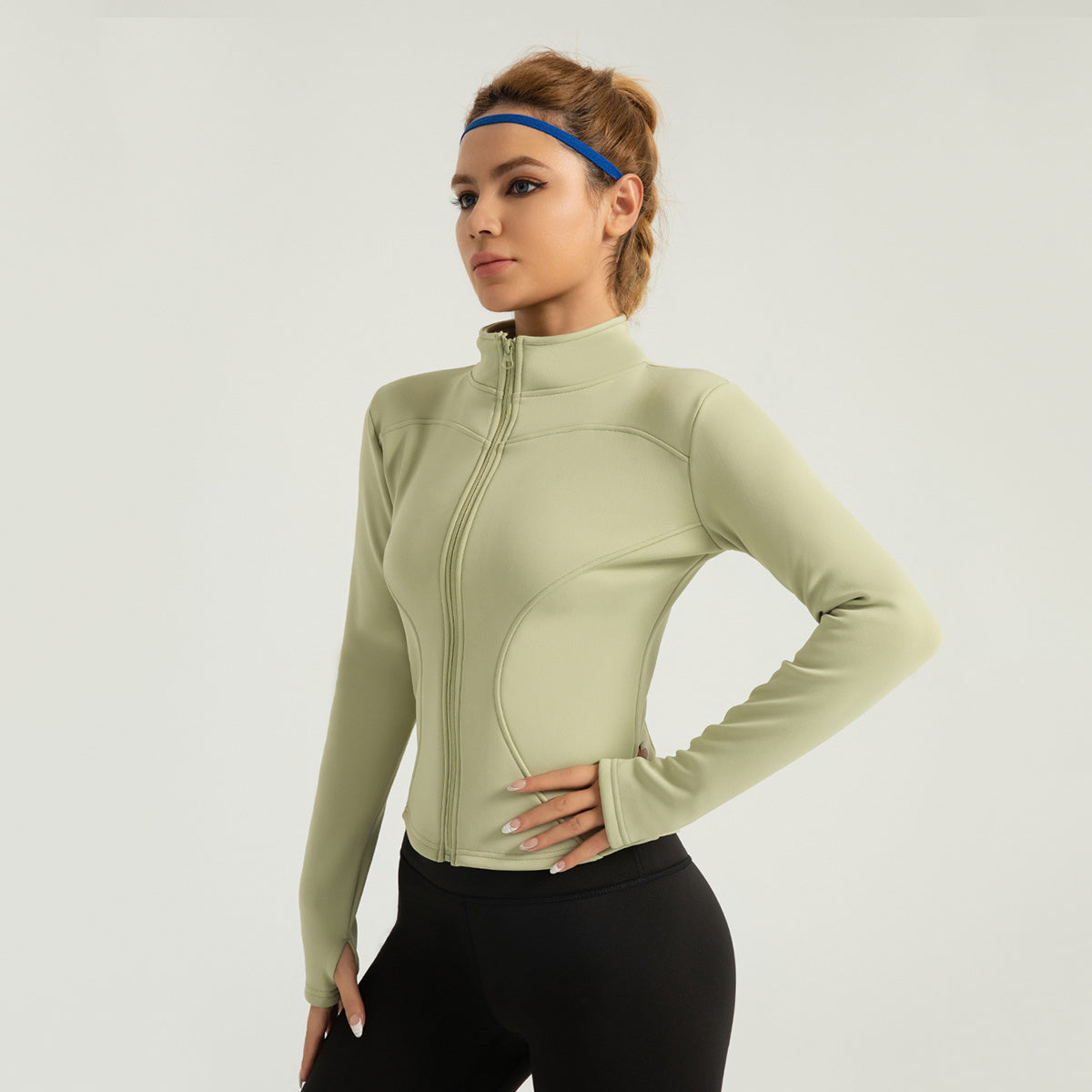 New fall and winter yoga clothing padded and thickened warm fitness clothing casual thin running yoga jacket LJYMW037