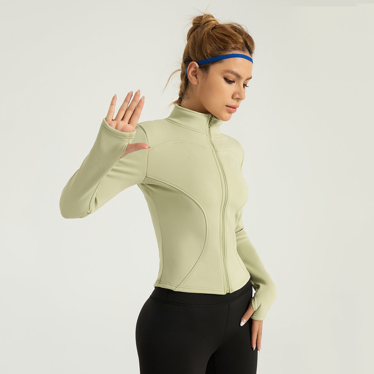 New fall and winter yoga clothing padded and thickened warm fitness clothing casual thin running yoga jacket LJYMW037