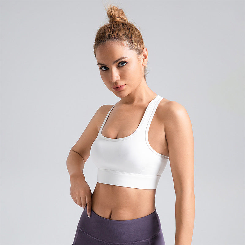 Peach row buckle sports underwear women high strength anti-shock fitness yoga back sports bra LMTWXPK01