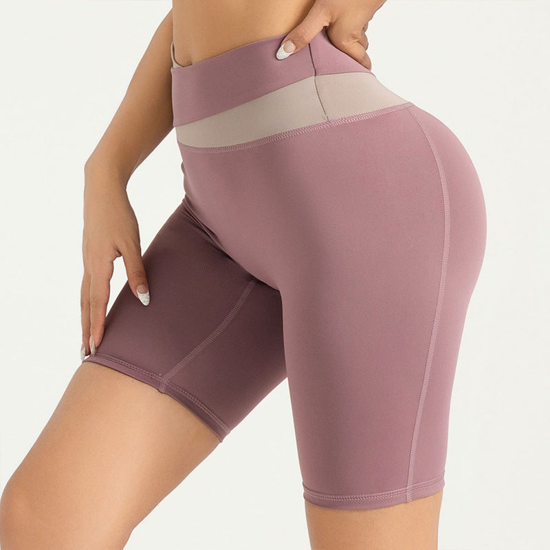 Summer Color Matching Casual Sports Shorts Fitness Shorts High Elastic Nude Feel Yoga Clothes Shorts for Women LJYMA003