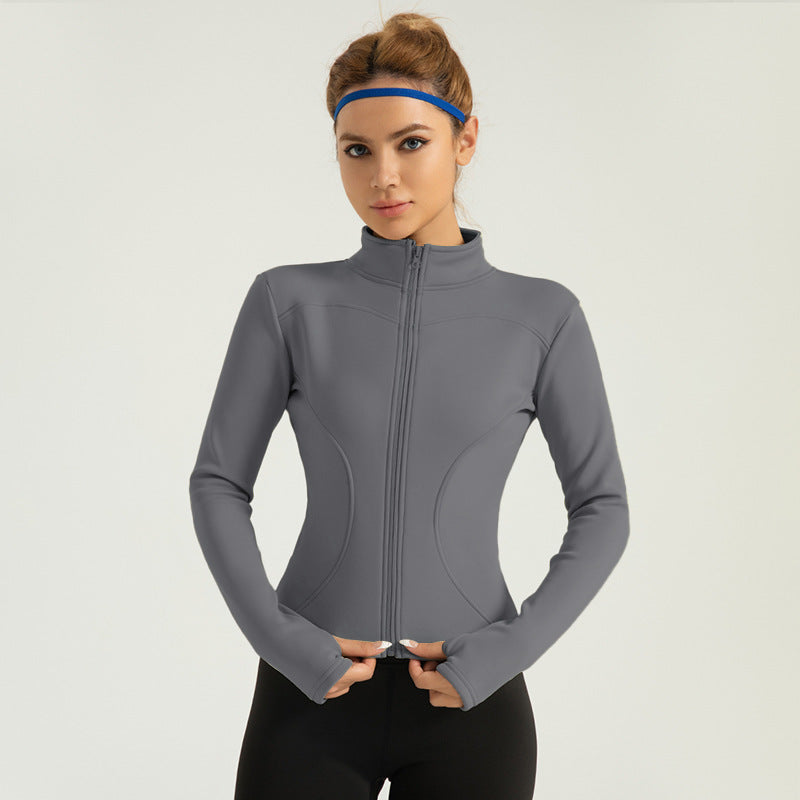 New fall and winter yoga clothing padded and thickened warm fitness clothing casual thin running yoga jacket LJYMW037